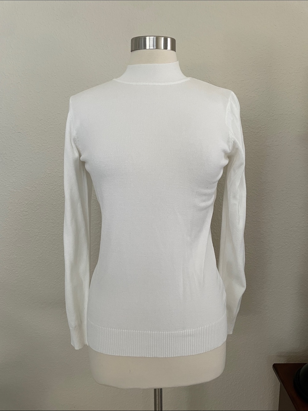 Cielo Cream Ribbed Mock Neck Sweater